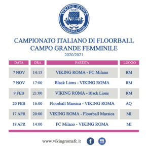 Calendario floorball femminile